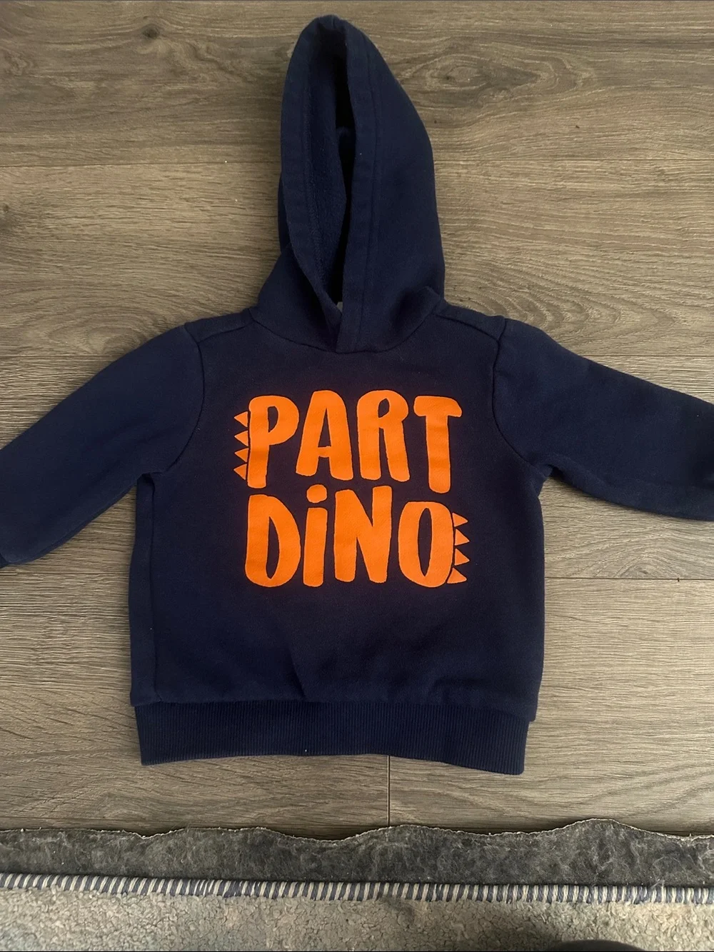 Carter's Navy Hoodie with Bright Orange 